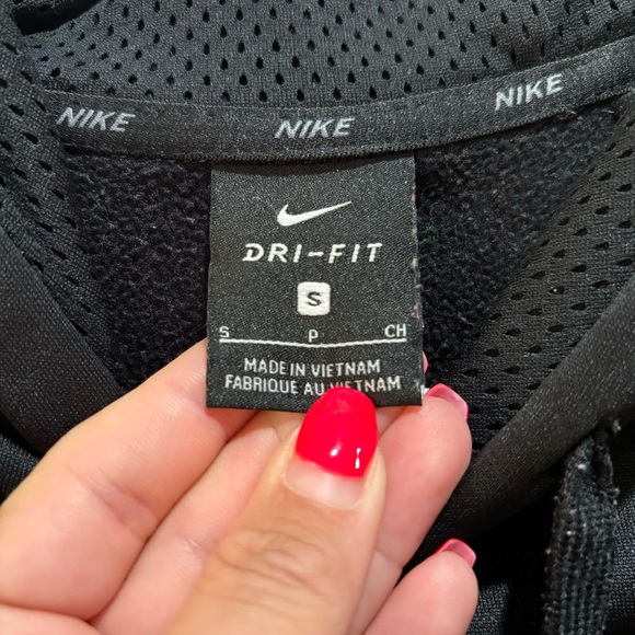 NIKE Men’s Dri-Fit Hooded Hoodie Sweatshirt - black & gray, size S - Picture 4 of 5